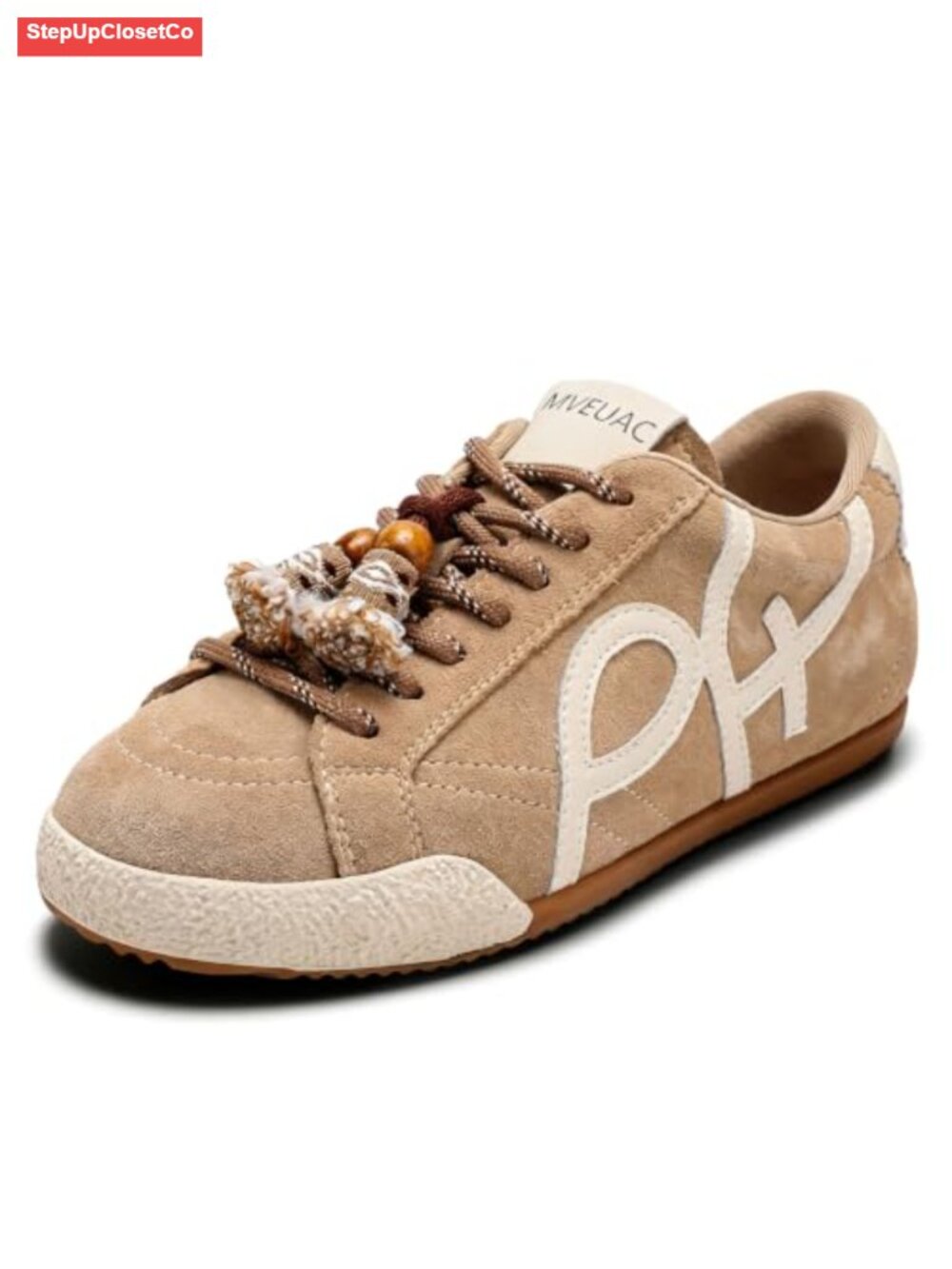 Genuine Suede Upper Fashion Sneakers Lightweight Women's Gum Sole Walking Shoes